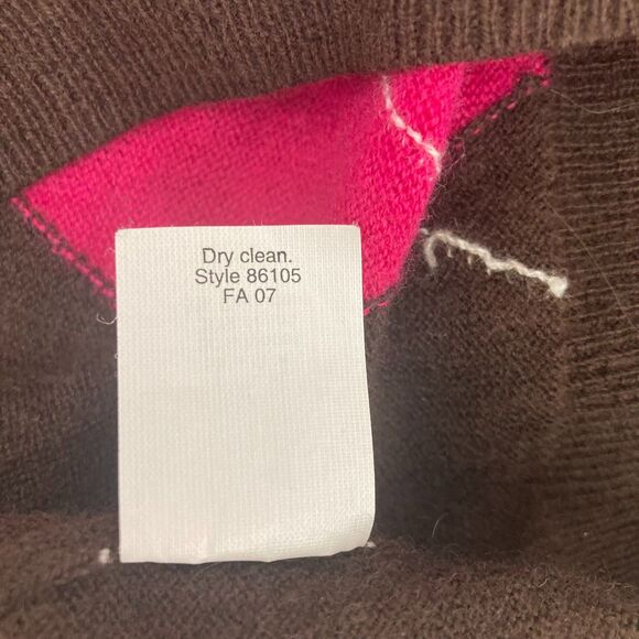 J.Crew Argyle Wool/Cashmere Sweater L - Picture 12 of 13